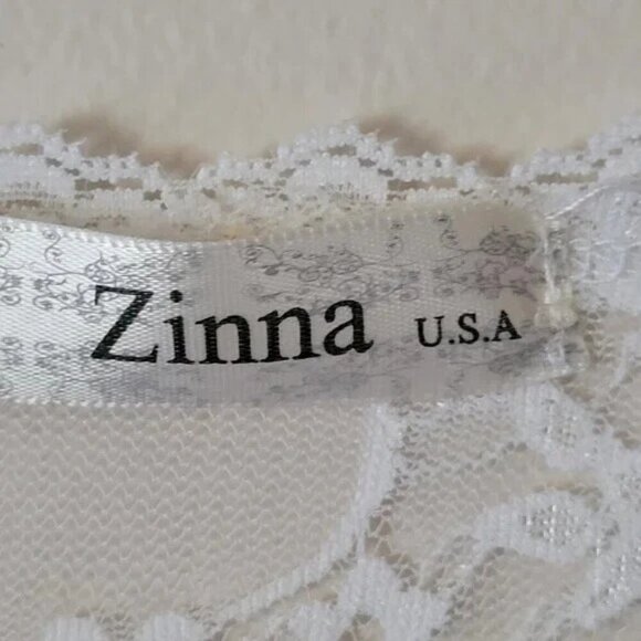 Round Neck Long Sleeve Lace Sheer Top - Picture 6 of 7